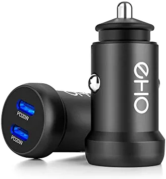 Dual USB C Car Charger, 40W Car Charger for iPhone 13, USB C Cell Phone Automobile Charger PD 3.0 2-Port(20W Max Each) Type C Car Adapter for iPhone 13/12/11, iPad, Galaxy S22/S21/S20, Pixel 6/5/5a
