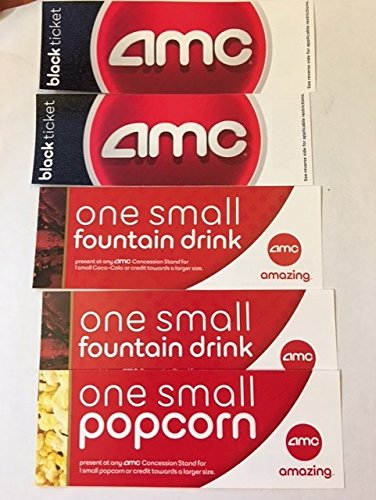 AMC BLACK Movie Ticket combo for two w/ 2small drinks and 1 small popcorn
