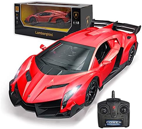 LAFALA Remote Control Car RC Cars Racing Car 1:18 Licensed Toy RC Car Compatible with Lamborghini Model Vehicle for Boys 6,7,8 Years Old, Red