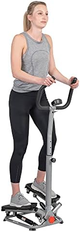 Sunny Health & Fitness Smart Twist Stair Stepper Machine with Handlebar, Space Saving, w Optional SunnyFit® App Enhanced Connectivity