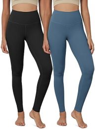 ODODOS ODCLOUD 2-Pack Buttery Soft Lounge Yoga Leggings for Women High Waist Non See Through Capri Pants