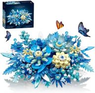 PAN TASY Artificial Flowers Building Set, Table Centerpiece Decorative Home Accessories Botanical Collection Bouquet for Adults, Valentine’s Day Easter Gifts for Her, Girlfriend, 917PCS (KK0004)