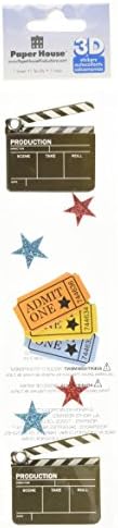 Paper House Productions STEM-0001E 3D Cardstock Stickers, Movie Night, 2-Inch (3-Pack)