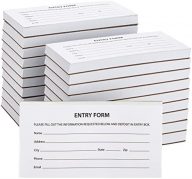 Juvale 2000 Raffle Ticket Sheets, Blank Entry Forms for Contests, School Events (White, 20 Pads)