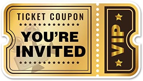 Movie VIP Party Invitations with Envelopes, 20 Set Movie Ticket Shaped Invitations Birthday Baby Shower Party Invites Supplies Favors, Double-Sided