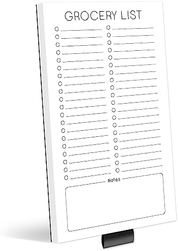 Grocery List Magnetic Notepad for Refrigerator | For Shopping Lists Minimalistic Memo Note Pad for Fridge | Office Gift for Coworkers Kitchen | 4.5×7.5 Inches, 50 Sheets