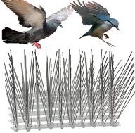 Bird Spikes,Flexible Stainless Steel with Plastic Base, 5 feet Coverage 6 Strips Barrier for Pigeons and Other Small Birds