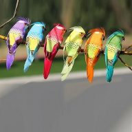 LWINGFLYER 12pcs Artificial Foam Feather Birds Artificial Parrot Ornaments 4.7inch with Clip for Craft Wedding Decoration Home Garden Party Accessories Christmas Tree Decor