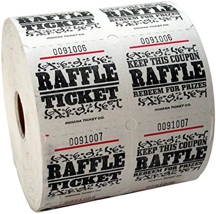 White Raffle Tickets : roll of 1000