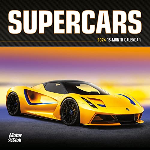 Supercars | 2024 7 x 14 Inch Monthly Mini Wall Calendar | Motor Club | Automobiles Luxury Prestige Hypercars