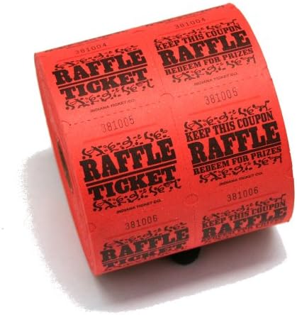 Red Raffle Tickets : roll of 1000