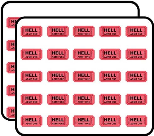 Hell Ticket Carnival Raffle Light red Vinyl Stickers 1″ Each 50 Pack Stickers Durable and Waterproof for Laptops, Cars, Phones