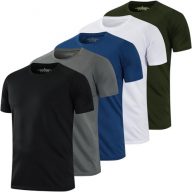 1/5 Pack Running Shirts Men Sport Tops Dry Fit Gym Wicking Athletic T Shirts Breathable Cool Workout Shirts