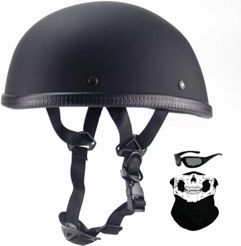 German Motorcycle Helmet, Adult Half Helmet, Open Helmet, DOT Approved Vintage Half face Helmet for Cruiser Scooters and Motorbikes.