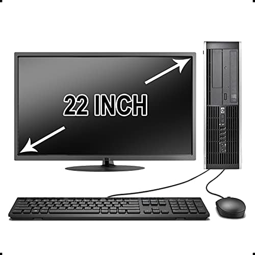 HP Elite Desktop Computer Package – Windows 10 Professional, Intel Quad Core i5 3.2GHz, 8GB RAM, 500GB HDD, 22inch LCD Monitor, Keyboard, Mouse, WiFi (Renewed)