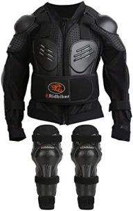 Kids Dirt Bike Gear Chest Spine Protector Body Armor Jacket Elbow Knees Shin Pad Armor Guards Set for Motorcycle Motorbike Kids Full Body Protector