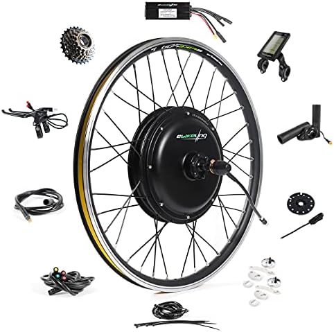 EBIKELING Waterproof Ebike Conversion Kit for Electric Bike 26″ Front or Rear Wheel Electric Bicycle Hub Motor Kit 1500W 1200W 750W 500W Electric Bike Conversion Kit